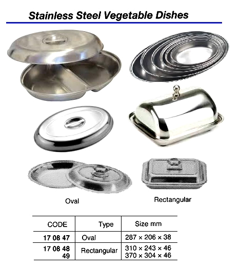 170847 ST.STEELVEGETABLEDISHWITHCOVER,OVAL,287x206MM