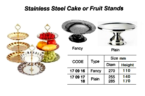 170918 ST.STEELCAKEORFRUITSTAND,PLAIN285MMDIAM