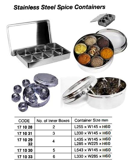 171033 ST.STEELSPICECONTAINER,6INNERBOXES340x280x67MM