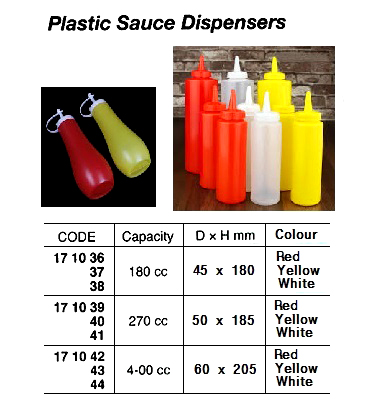 171041 PLASTICSAUCEDISPENSER,270CCWHITE