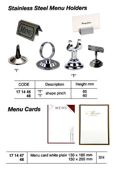 171448 MENUCARDWHITEPLAIN150x200MM
