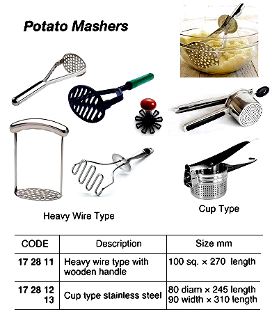 172812 ST.STEELCUPTYPEPOTATOMASHER,80x245MM