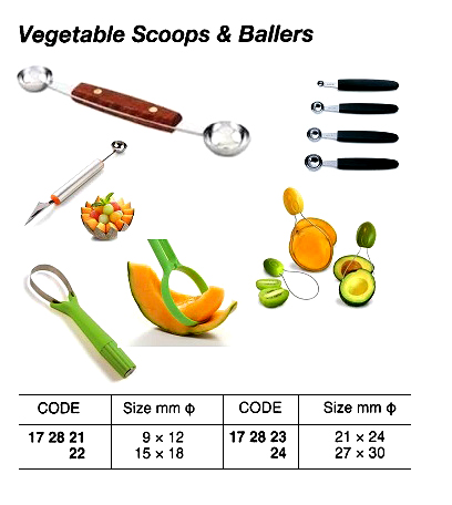 172822 VEGETABLESCOOP&BALLER,15x18MMDIAM