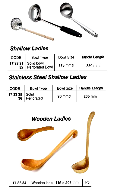 173331 ALUMINIUMSOLIDBOWLSHALLOWLADLEWITHWOODHANDLE,113MMDIAM