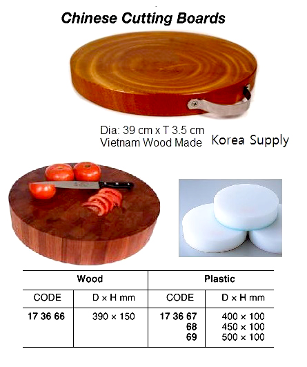 173668 CUTTINGBOARD,PLASTIC,CHINESETYPEROUND,450x100MM