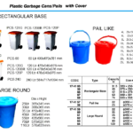 174165 PLASTICGARBAGECANWITHCOVER,RECTANGULARBASE,31.5LTR
