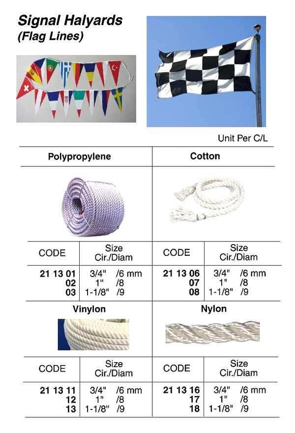 211306 SIGNALHALYARD(FLAGLINE)COTTON3/4"CIR(6MM)x300M