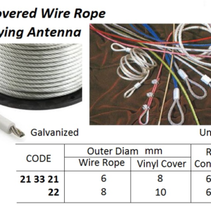 213321 WIREROPE,VINYLCOVEREDFORSTAYINGANTENNA,GAL,6x19FC,6MMWIRE+8MMVINYLCOVER
