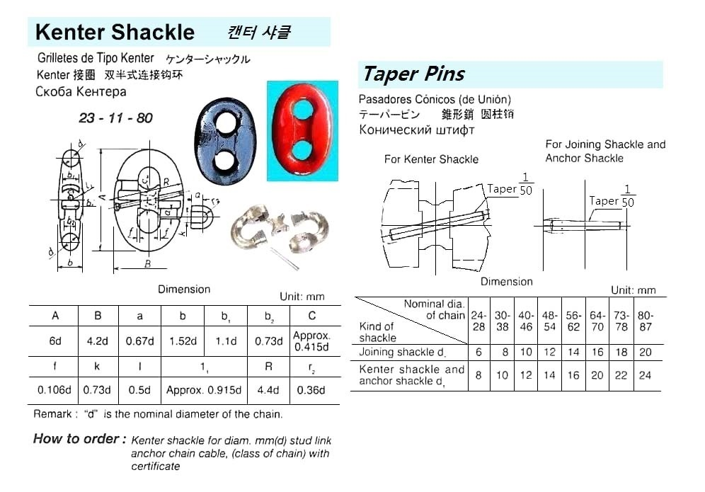 231180 KENTERSHACKLEFORSTUDLINKANCHORCHAIN(NEEDSIZE)