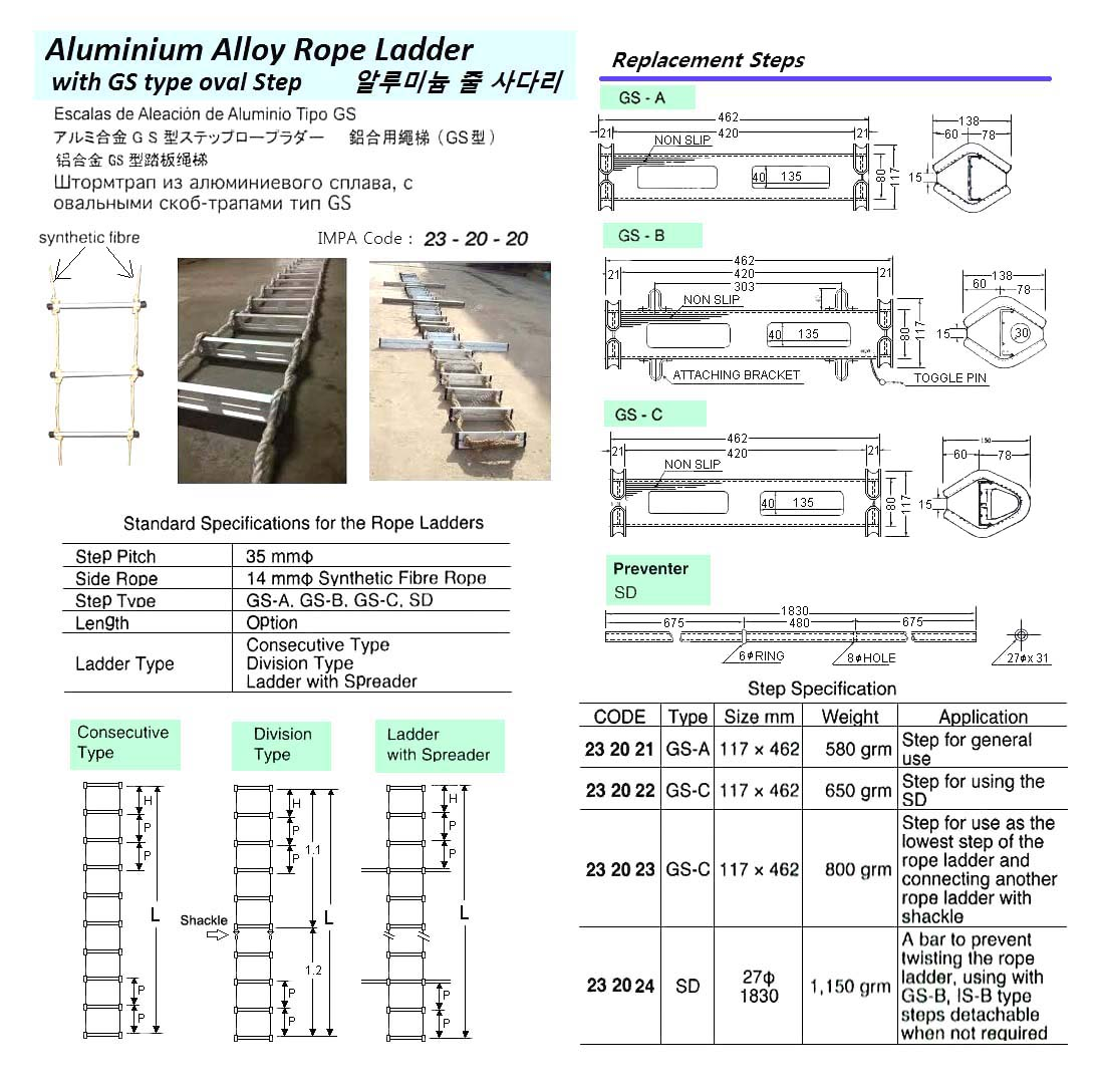 232022 ALUMINIUMALLOYROPELADDERSTEP,GS-B