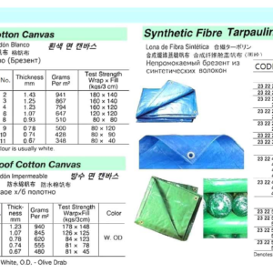 232254 NYLONTARPAULINCOLORCANVAS,THICK0.42MM1370MMW
