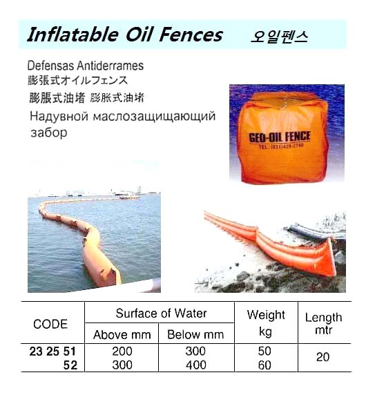 232552 INFLATABLEOILFENCE,ABOVEWATER300MML:20MTR