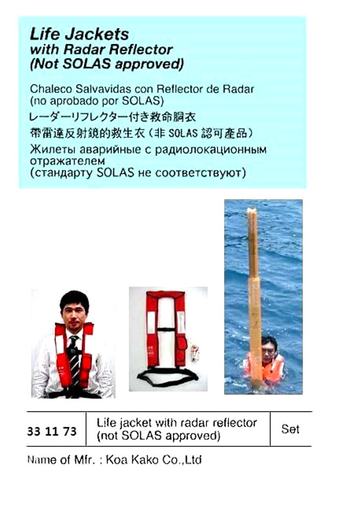 331173 LIFEJACKETWITHRADARREFLECTOR,NOTSOLASAPPROVED,KOAKAKO