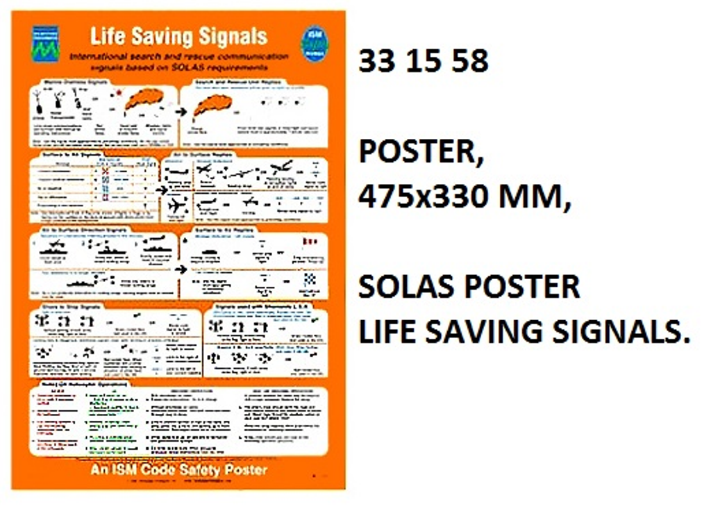 331558 POSTER,475x330MM,SOLASPOSTERLIFESAVINGSIGNALS.