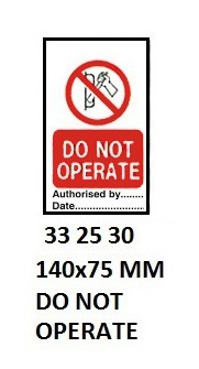 332530 TEMPORARYTIETAGS,DONOTOPERATE