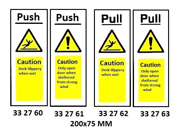 332761 HAZARDSIGN,200x75MM,PUSH,CAUTION,ONLYOPEN...