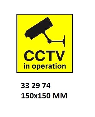 332974 ISPSCODESIGN&SECURITYSIGN,150x150MM,CCTVINOPERATION.