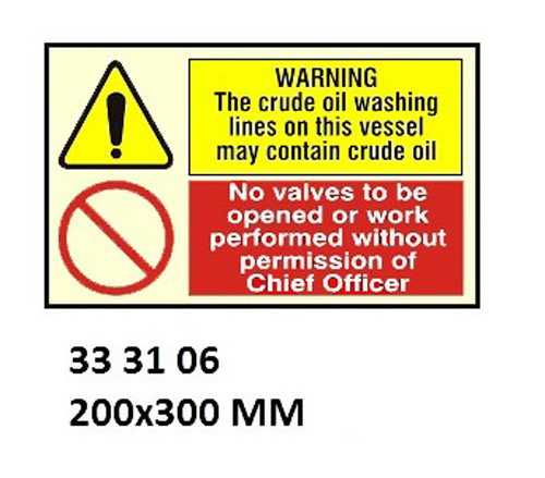 333106 COMBINATIONSIGN,200x300MM,WARINGTHECRUDEOILWASHING??