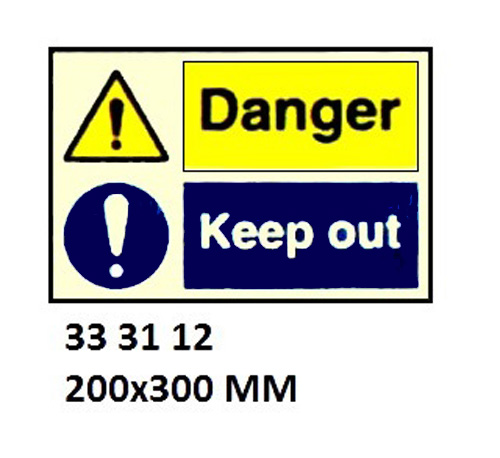 333112 COMBINATIONSIGN,200x300MM,DANGERKEEPOUT??