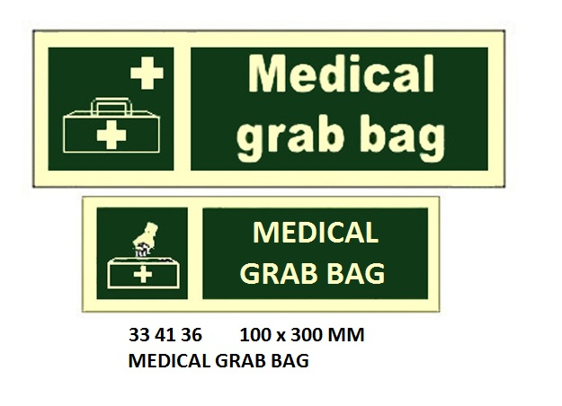 334136 LSASIGN,100x300MM,MEDICALGRABBAG