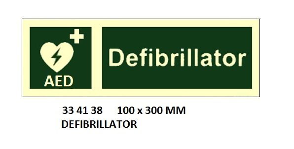 334138 LSASIGN,100x300MM,DEFIBRILLATOR
