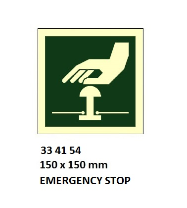 334154 SAFETYSIGN,150x150MM,EMERGENCYSTOP