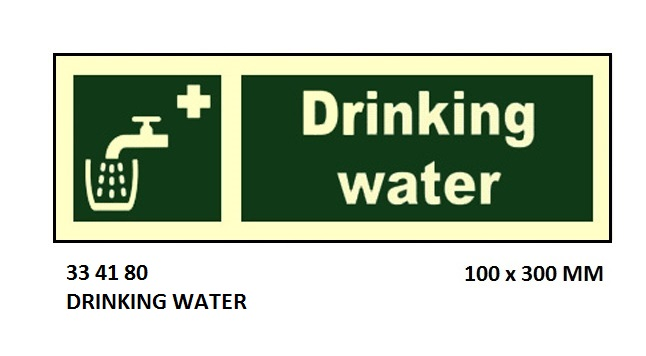 334180 SAFETYSIGN,100x300MM,DRINKINGWATER