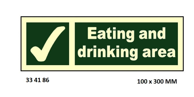 334186 SAFETYSIGN,100x300MM,EATINGANDDRINKINGAREA