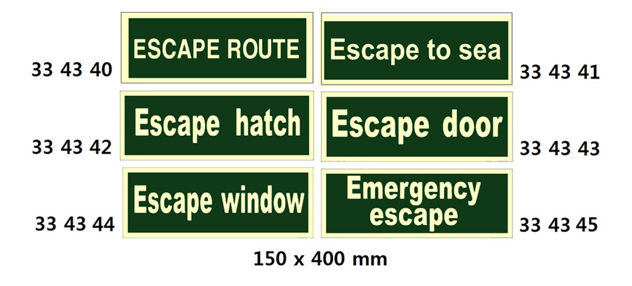 334342 DIRECTIONSIGN,150x400MM,ESCAPEHATCH