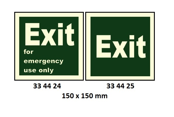 334425 DIRECTIONSIGN,150x150MM,EXIT