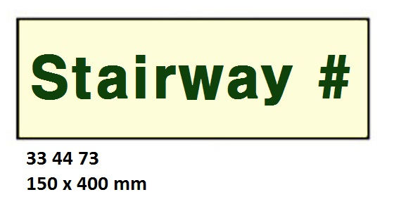 334473 ACCOMMODATIONSIGNS,150x400MM,STAIRWAY#