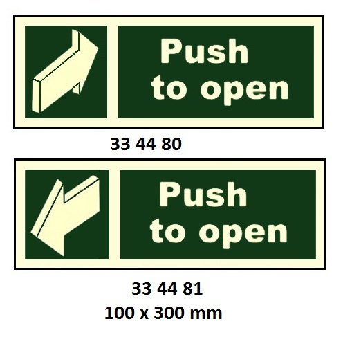 334481 DIRECTIONSIGN,100x300MM,PULLTOOPEN