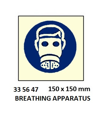 335647 MANDATORYSIGN,150x150MM,BREATHINGAPPARATUS