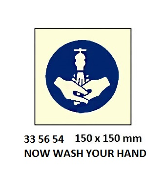 335654 MANDATORYSIGN,150x150MM,NOWWASHYOURHAND