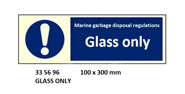 335696 GALLEYSIGN,75x200MM,GLASSONLY