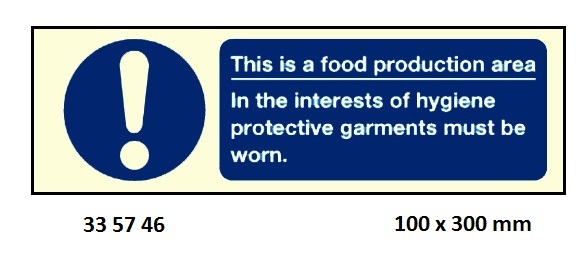 335746 GALLEYSIGN,100x300MM,THISISAFOODPRODUCTIONAREAINTHEINTERESTS??