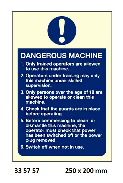 335757 GALLEYSIGN,250x200MM,DANGEROUSMACHINE...