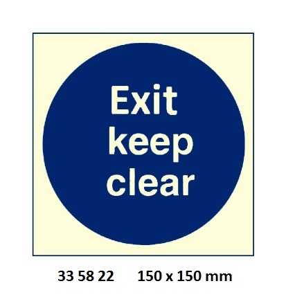 335822 MANDATORYSIGN,150x150MM,EXITKEEPCLEAR