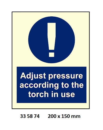 335874 MANDATORYSIGN,150x200MM,ADJUSTPRESSUREACCORDINGTOTHE??
