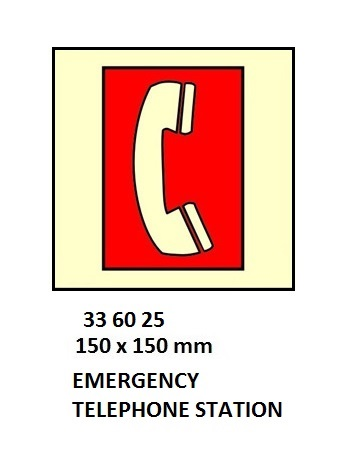 336025 FIRECONTROLSIGN,150x150MM,EMERGENCYTELEPHONESTATION