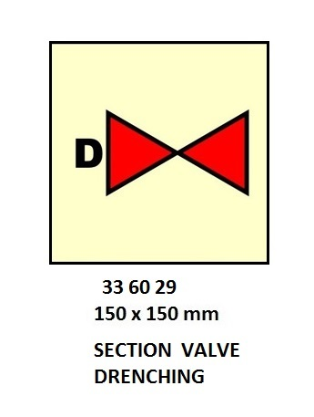 336029 FIRECONTROLSIGN,150x150MM,SECTIONVALVEDRENCHING