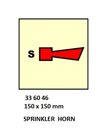 336046 FIRECONTROLSIGN,150x150MM,SPRINKLERHORN