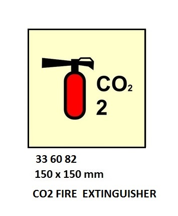 336082 FIRECONTROLSIGN,150x150MM,CO2FIREEXTINGUISHER