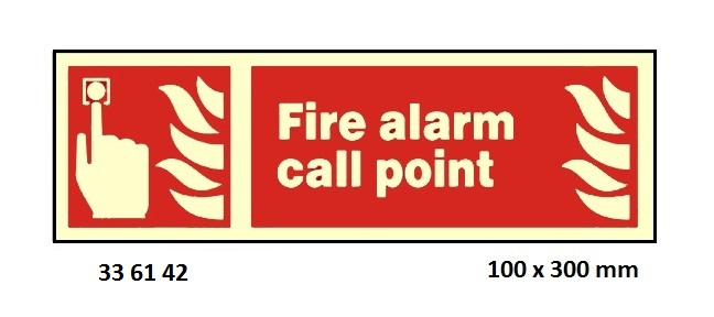 336142 FIRESIGN(RED),100x300MM,FIREALARMCALLPOINT