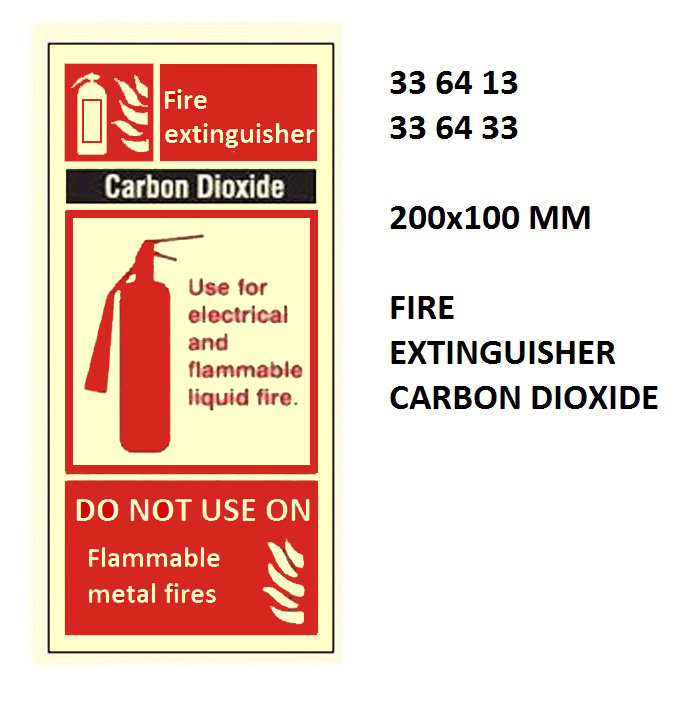336433 FIRESIGN(RED),200x100MM,FIREEXTINGCARB.DIOXIDE