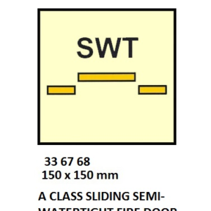 336768 FIRECONTSYMBOL,150x150MM,ACLASSSLIDINGSEMI-WATERTIGHTFIREDOOR