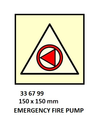 336799 FIRECONTSYMBOL,150x150MM,EMERGENCYFIREPUMP
