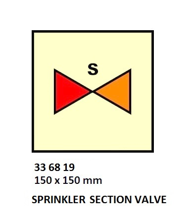 336819 FIRECONTSYMBOL,150x150MM,SPRINKERSECTIONVALVE