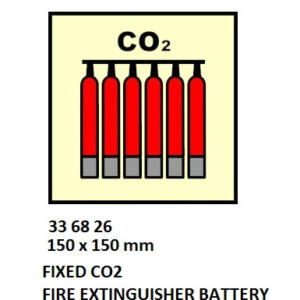 336826 FIRECONTSYMBOL,150x150MM,FIXEDCO2FIREEXT'BATTERY