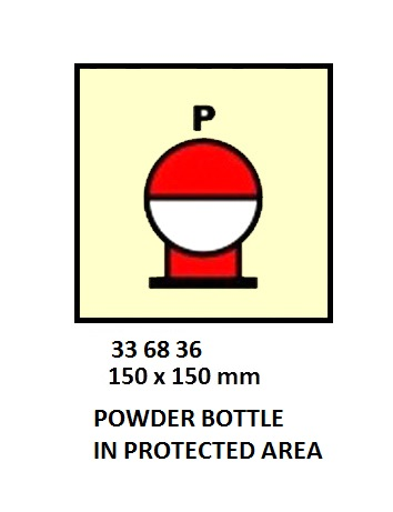 336836 FIRECONTSYMBOL,150x150MM,POWDERBOTTLEINPROT'AREA